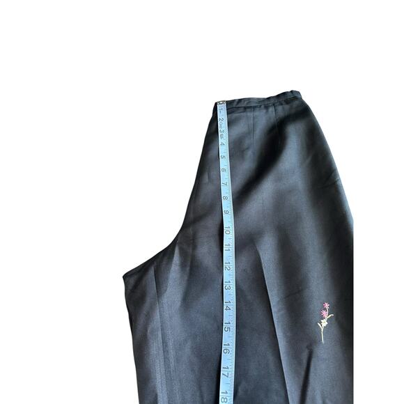 Talbots Trouser Pants Black Embroidered Floral Print Silk Mature Dressy Size 8‎ - Picture 10 of 12